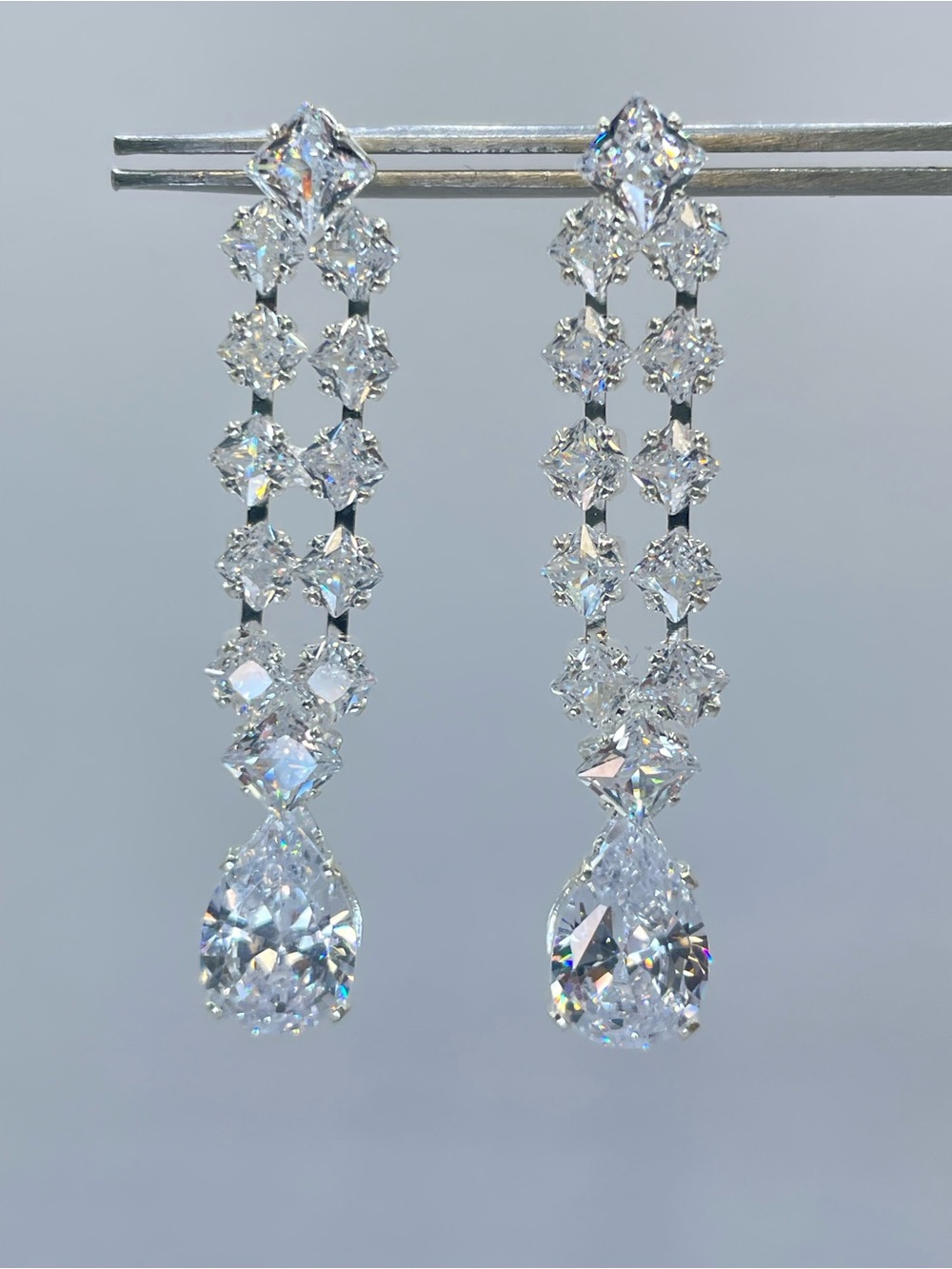 Swarovski Crystal Elements White Crystal Dangle Earrings Bridal Formal Prom